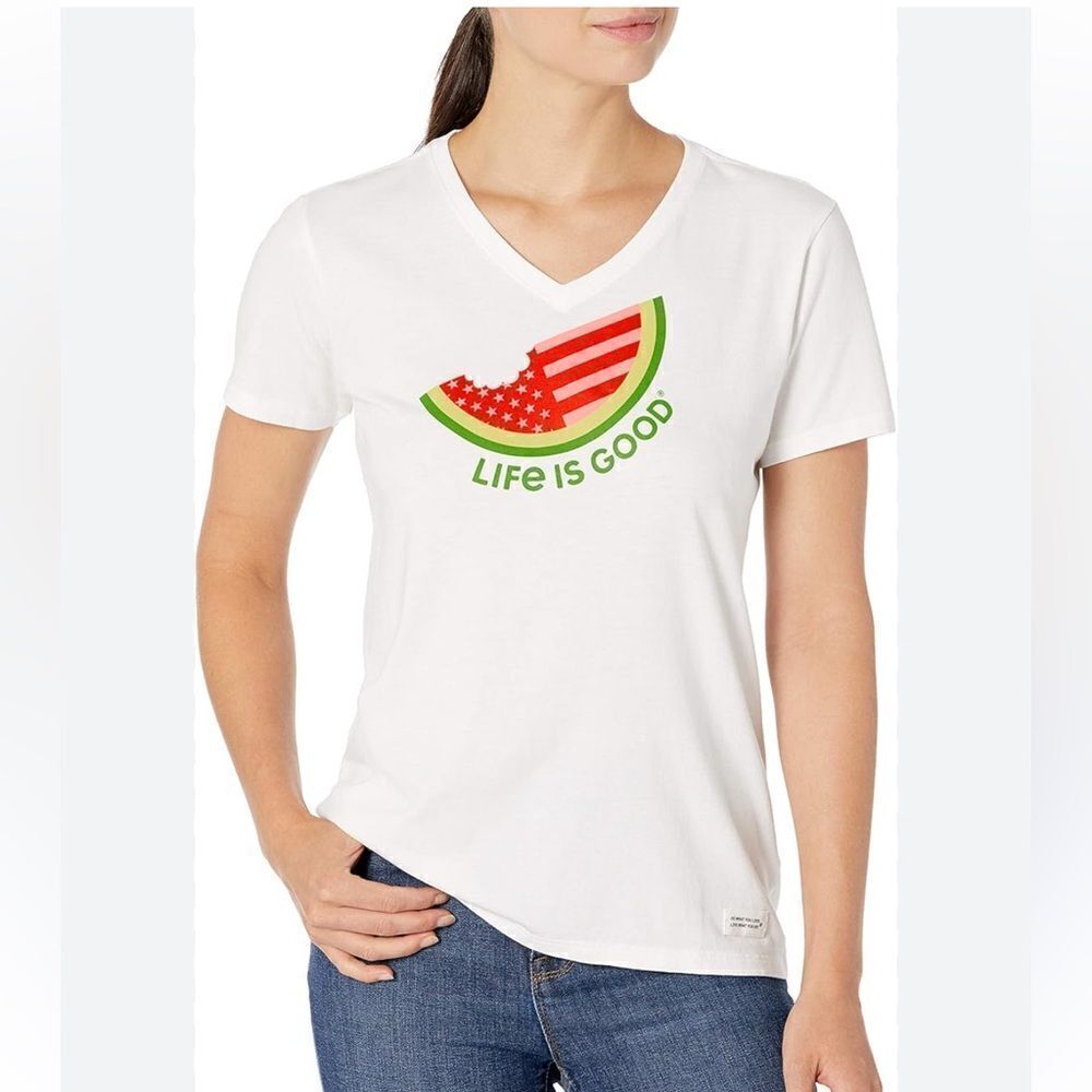 Life is Good Watermelon Crusher Tee Shirt Women’s Medium